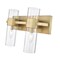 Z-Lite Lawson 2 Light Vanity, Rubbed Brass & Clear 343-2V-RB - alternate 2